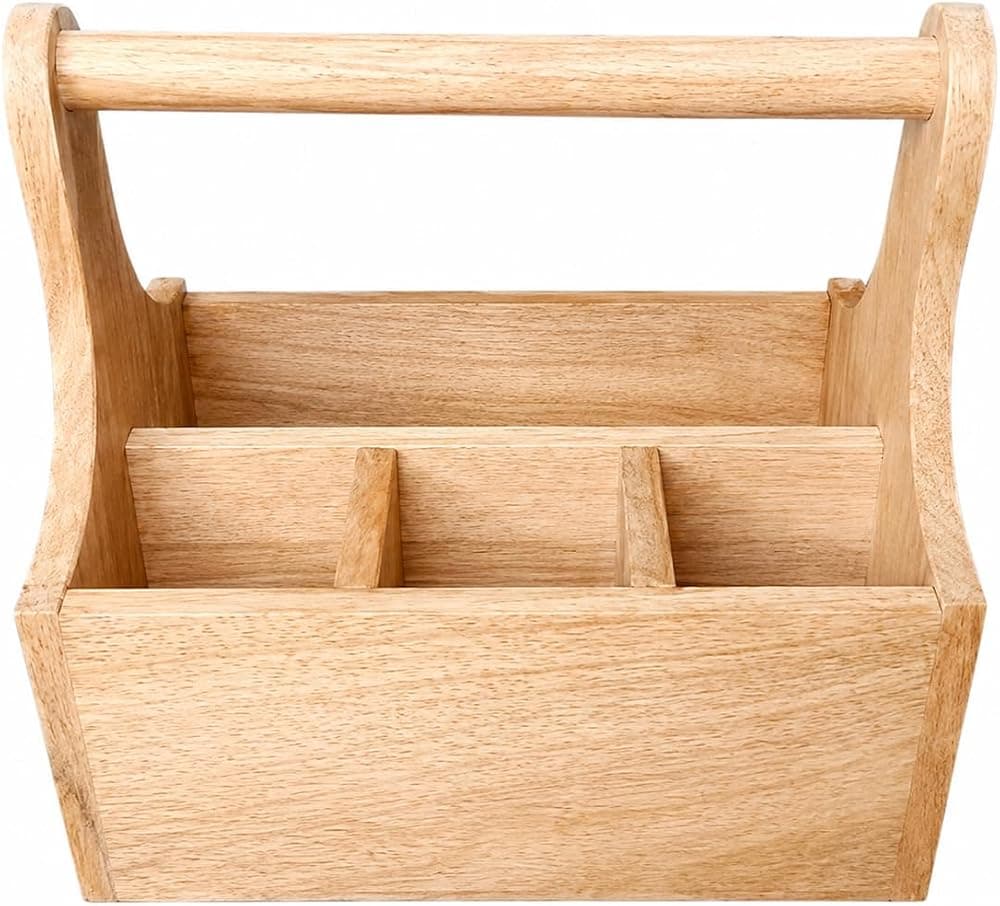 Pramora Living Acacia Wood Cutlery Holder Bar Caddy Utensils Stand