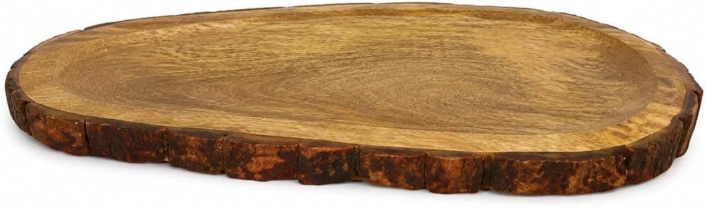 Pramora Living Bark Tray Handcrafted Oval Wooden Serving Tray